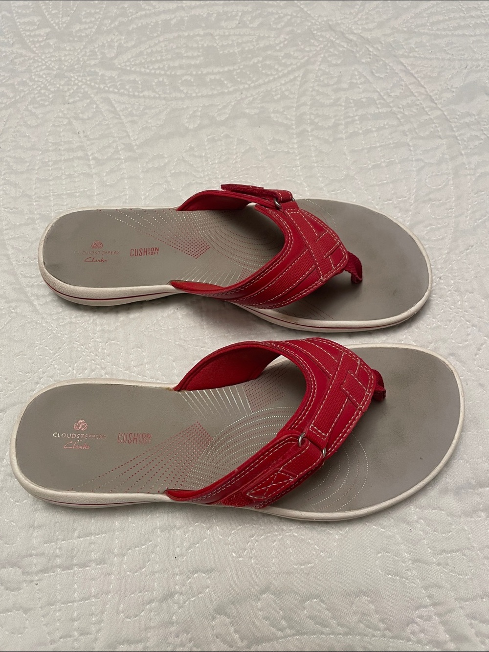 Clarks Cloudsteppers Cushion Soft Sandals BRINKLEY JAZZ Flip Flops Size 8